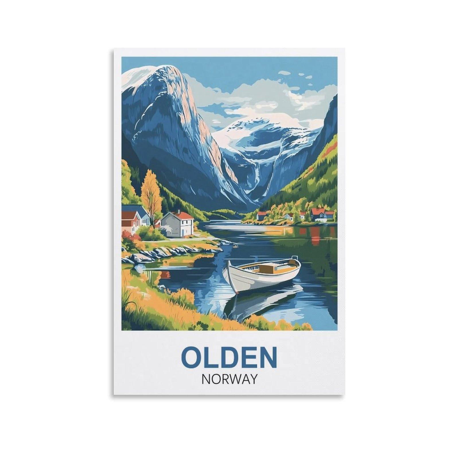 Xllyxygjq Unframe-Style Olden Norway Vintage Travel Posters 08X12inch(20X30cm) Canvas Wall Art Poster Print Artwork Painting Picture For Home Decoration Living Room Office Bedroom
