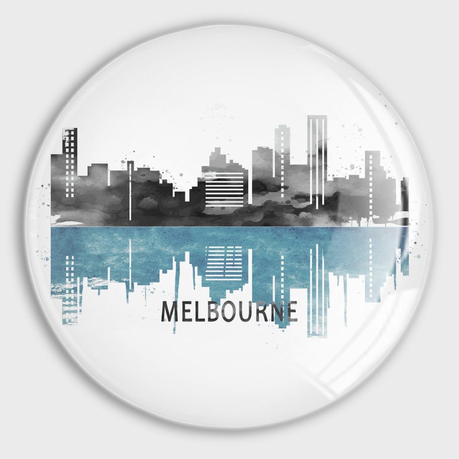Aimants de réfrigérateur Melbourne en verre (lot de 4) pour la décoration de cuisine