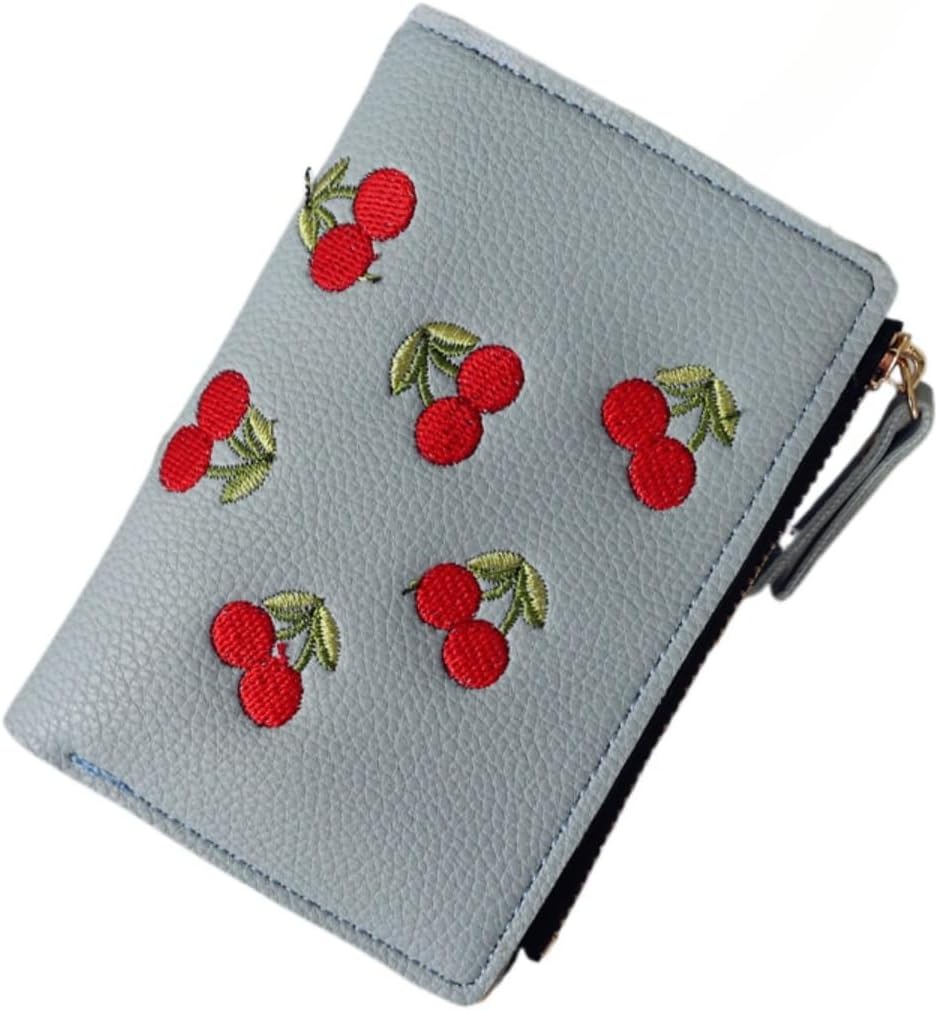 Cherry Cute Vintage Wallet Cute Purse Coin Pocket Small Wallet for Women Zip Y2k Mini Leather Cash Wallets with Zipper