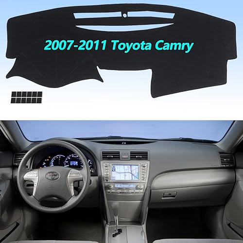 Miniatura 35 de AUQDD Tapete de cubierta de tablero apto para 2019 2020 2021 2022 2023 to-yota RAV4, tapete de franela gris, antirreflejo, antirreflejo, sin olor