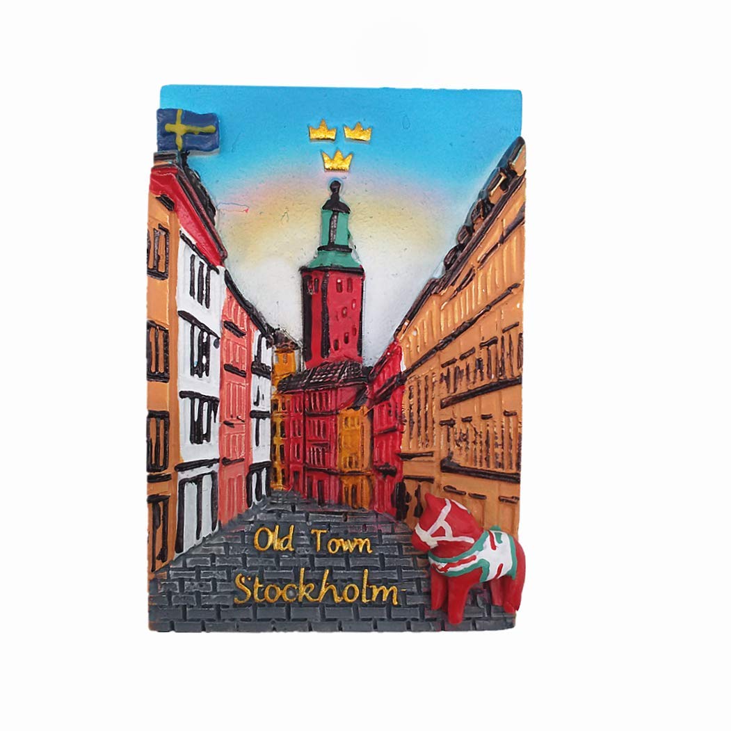 3D Stockholm Sweden Fridge Magnet Travel Souvenir Gift Collection Home kitchen Decoration Magnetic Sticker Refrigerator Magnet