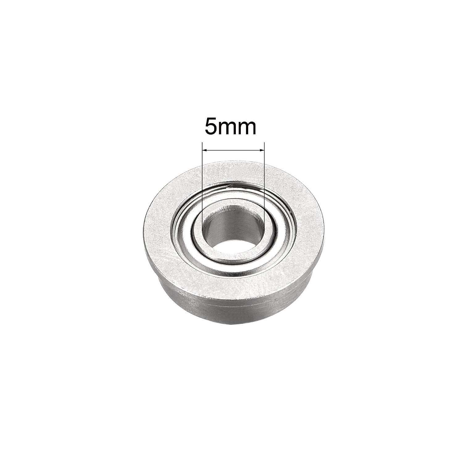 sourcing map SF605ZZ Flanged Ball Bearing 5x14x5mm Double Shielded Stainless Steel Bearings 2pcs - Image 5