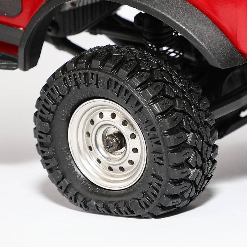 Miniatura 9 de DJCRAWLER Neumáticos blandos pegajosos de 1.0 pulgadas 2.000 * 0.898 in para TRX-4M SCX24 118 124 ruedas mejoras, neumático de goma RC Crawler MT de