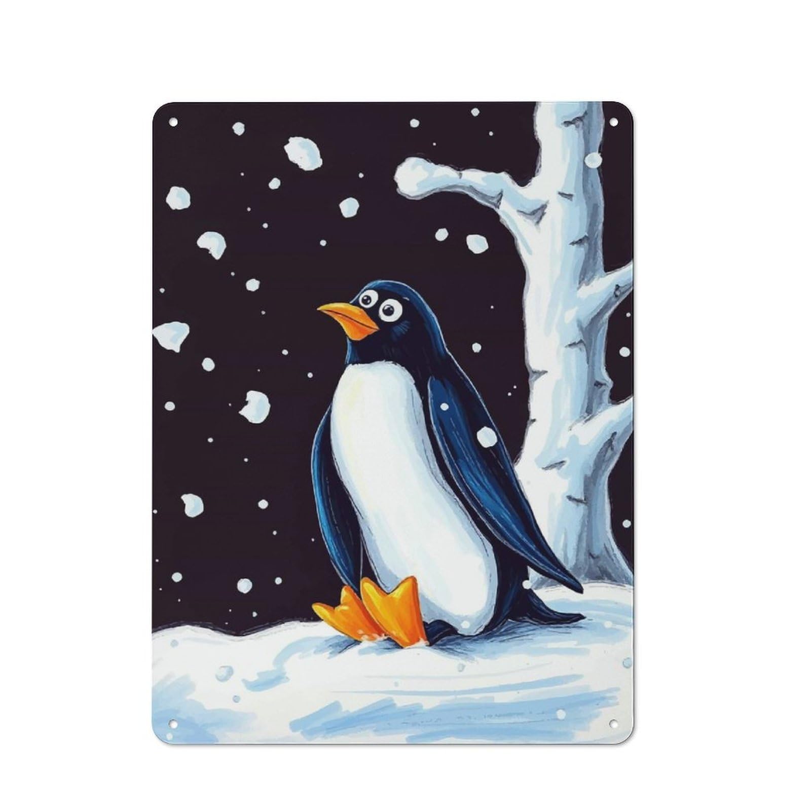 Junmoney Style-9 Winter Penguin Meme Industrial-Style Tin Sign 40X30cm For Garage Or Workshop, For Garage, Workshop And Man Cave Decoration