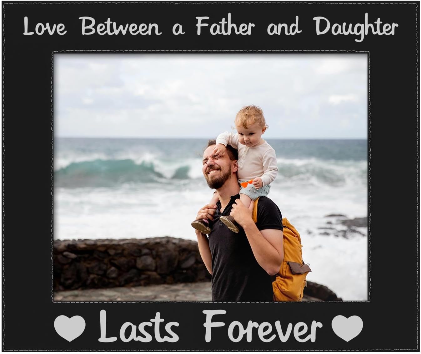 ThisWear Sentimental Photo Frame Love Between A Father And Daughter Lasts Forever 8x10 Leatherette Photo Frame Black