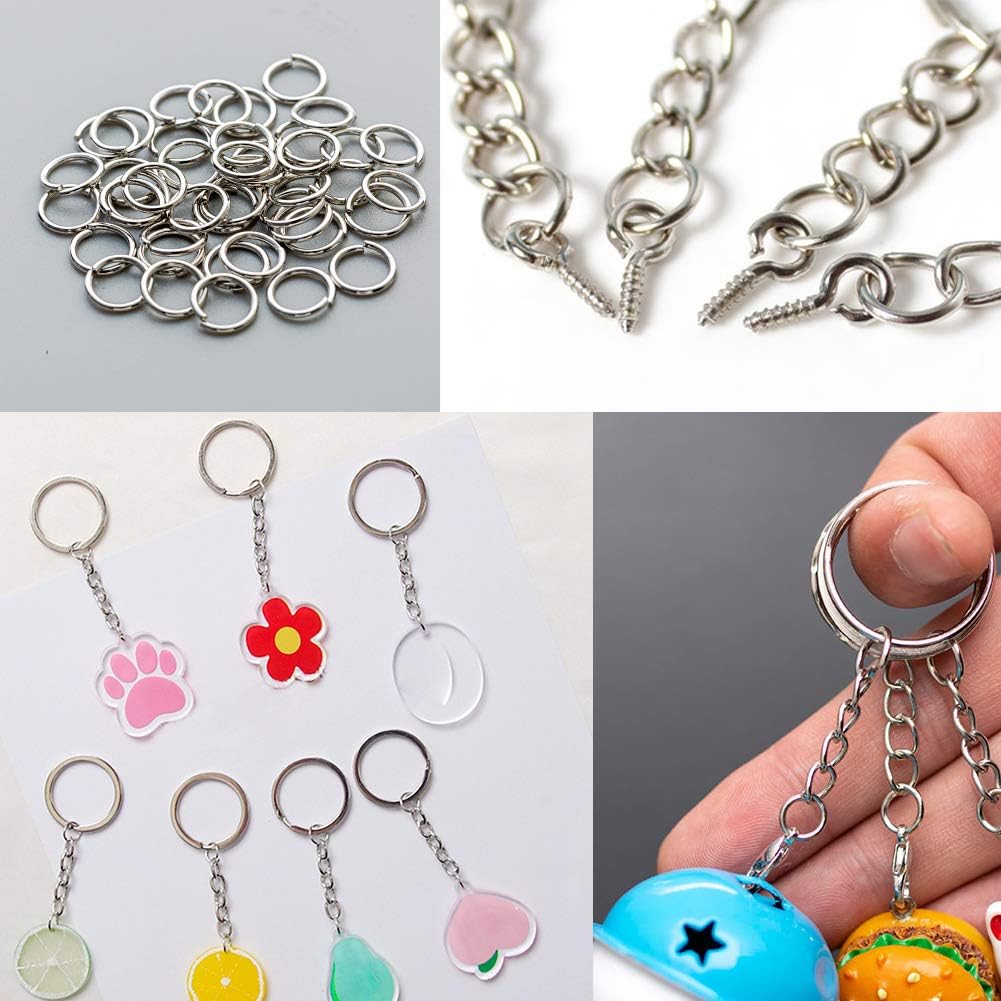 1000 PCS Open Jump Rings with Storage Box, Mixed Colours Jump Rings for Jewelry Making Supplies, Earring Making Findings, and Necklace Bracelets Repair