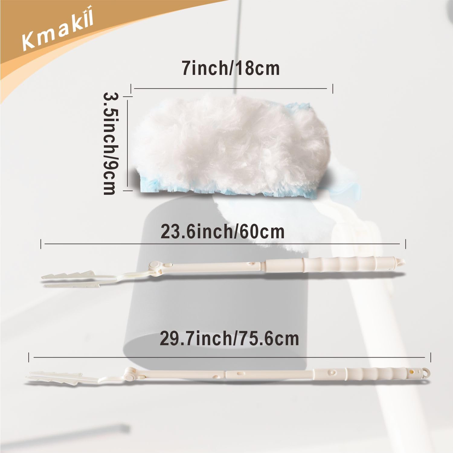 KMAKII 360 Duster Refill Disposable Duster Refills Heavy Duty Duster Refills 360 Degree Unscented Duster Heads 20 Count