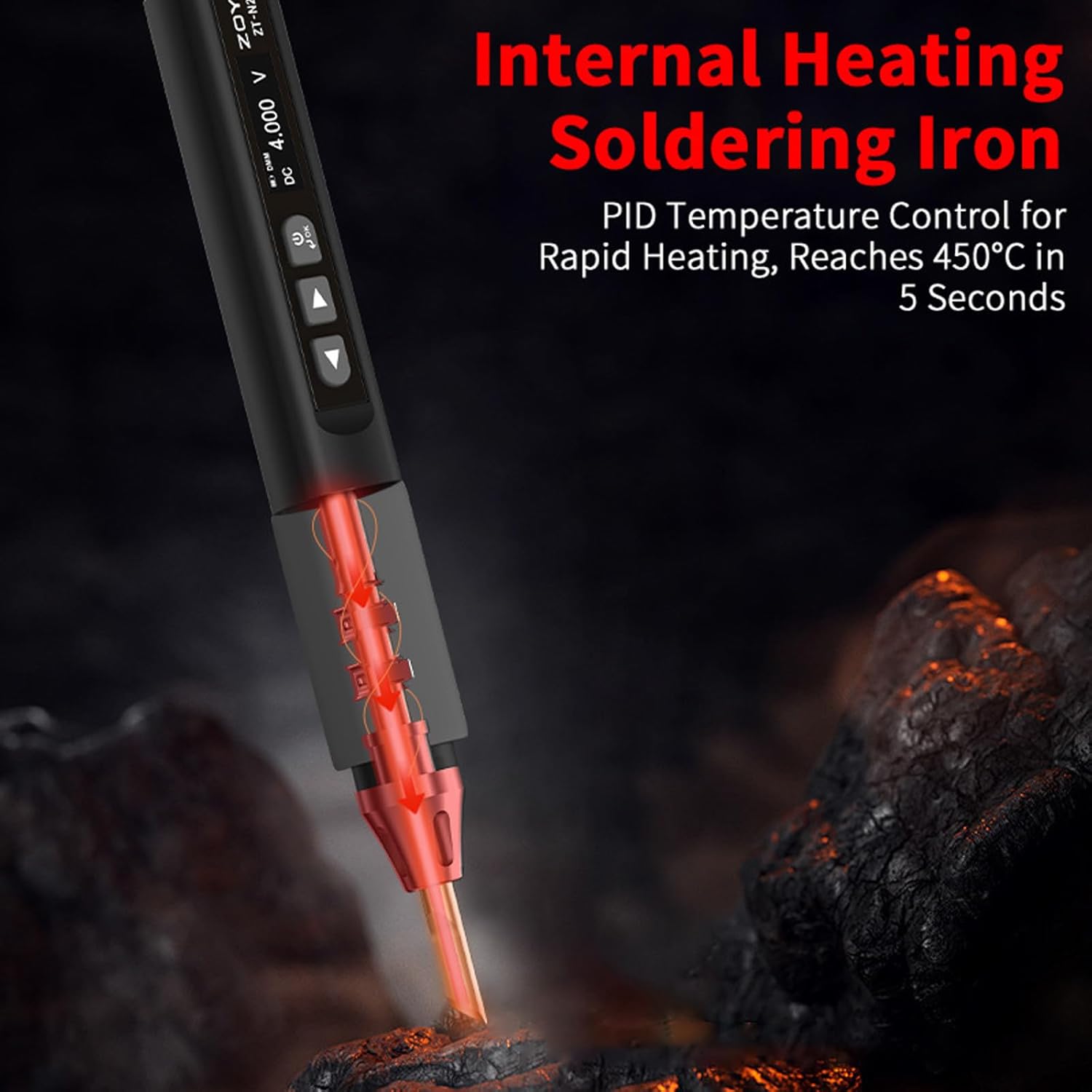 Electric Soldering Iron 96W Adjustable Constant Temperature 100-450℃ Fast Heat Portable Soldering Iron Station Kits Adjustable Temperature Soldering Tool