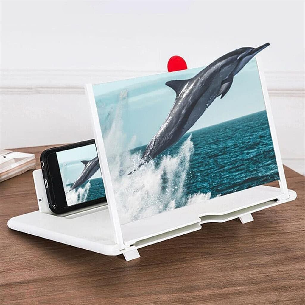 12-Inch Screen Amplifier for Mobile Phone, Folding Magnification Stand, Portable HD Video & Game Magnifier, Eye Protection with Tripod Travel Home Use