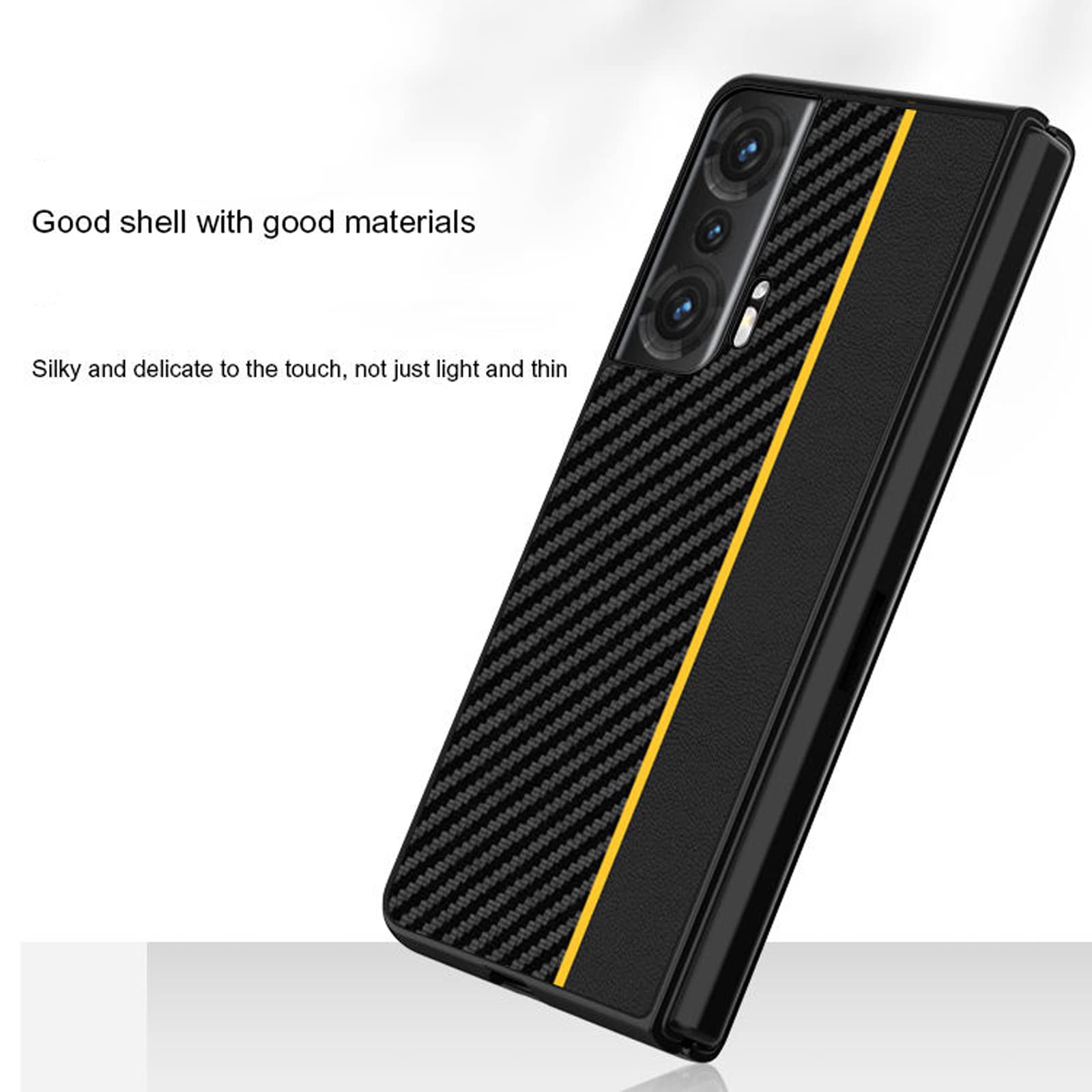 EKSED Custodia per Honor Magic V/VS, Cover antiurto in fibra di carbonio Texture in pelle PU Custodia protettiva pieghevole resistente per Honor Magic V/VS 2022