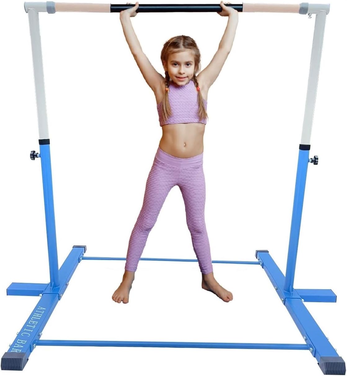 GymPros Pink Horizontal Kip Bar Jungle Gym Monkey Bar Adjustable