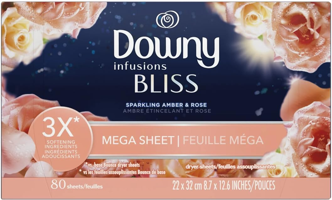 Downy Infusions Bliss Scent Fabric Softener Mega Dryer Sheets