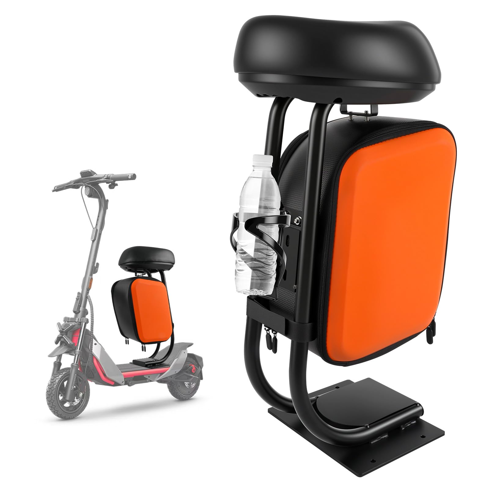 Electric Scooter Seat Compatible with Ninebot ZT3 Pro Seat Attachment for Adult with 10L Large Storage Bag, Cup Holder, Comfortable PU Cushion