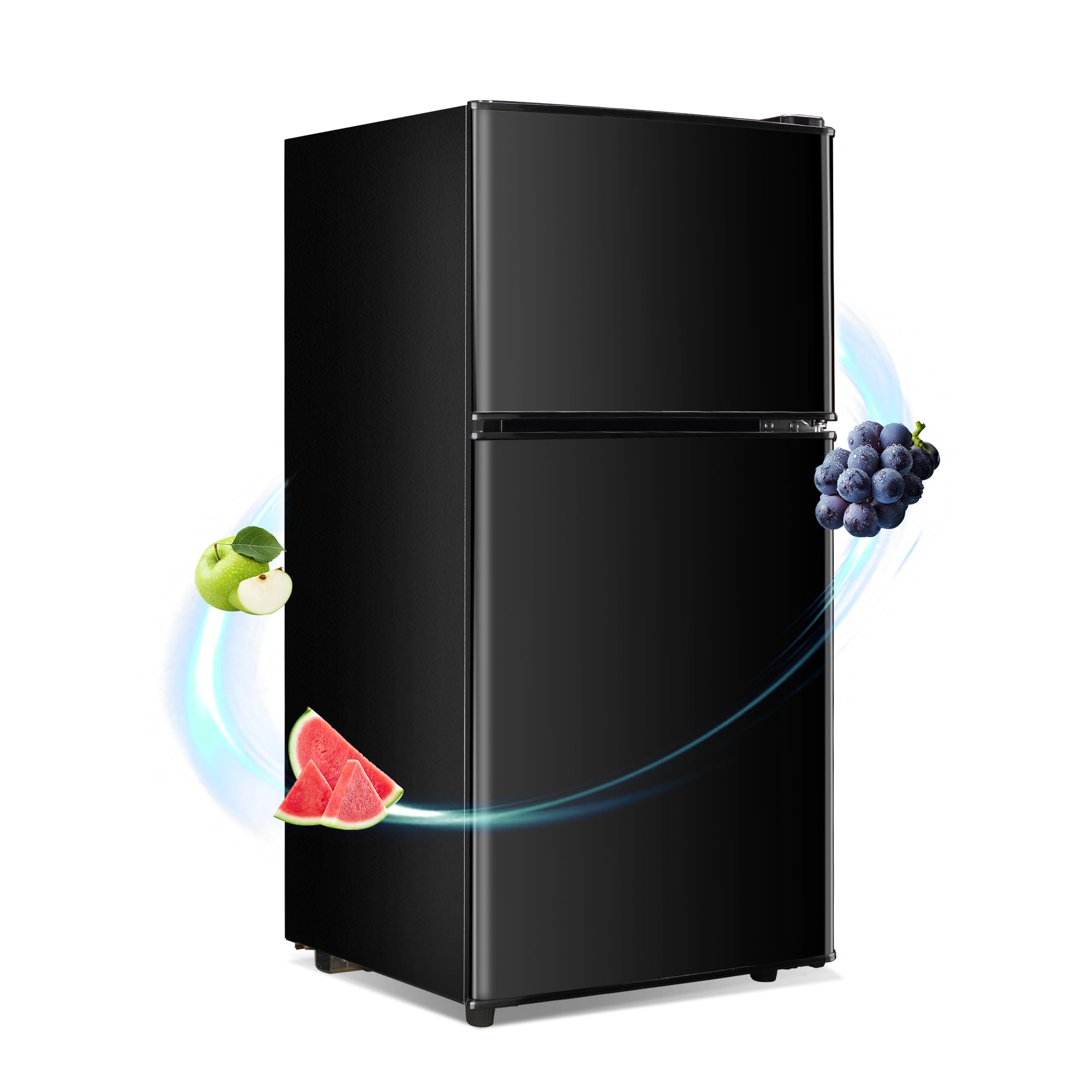 3.2 Cu Ft Compact Refrigerator With Freezer – 7 Temp Settings, Ultra Quiet, Energy Efficient For Dorm/Bedroom