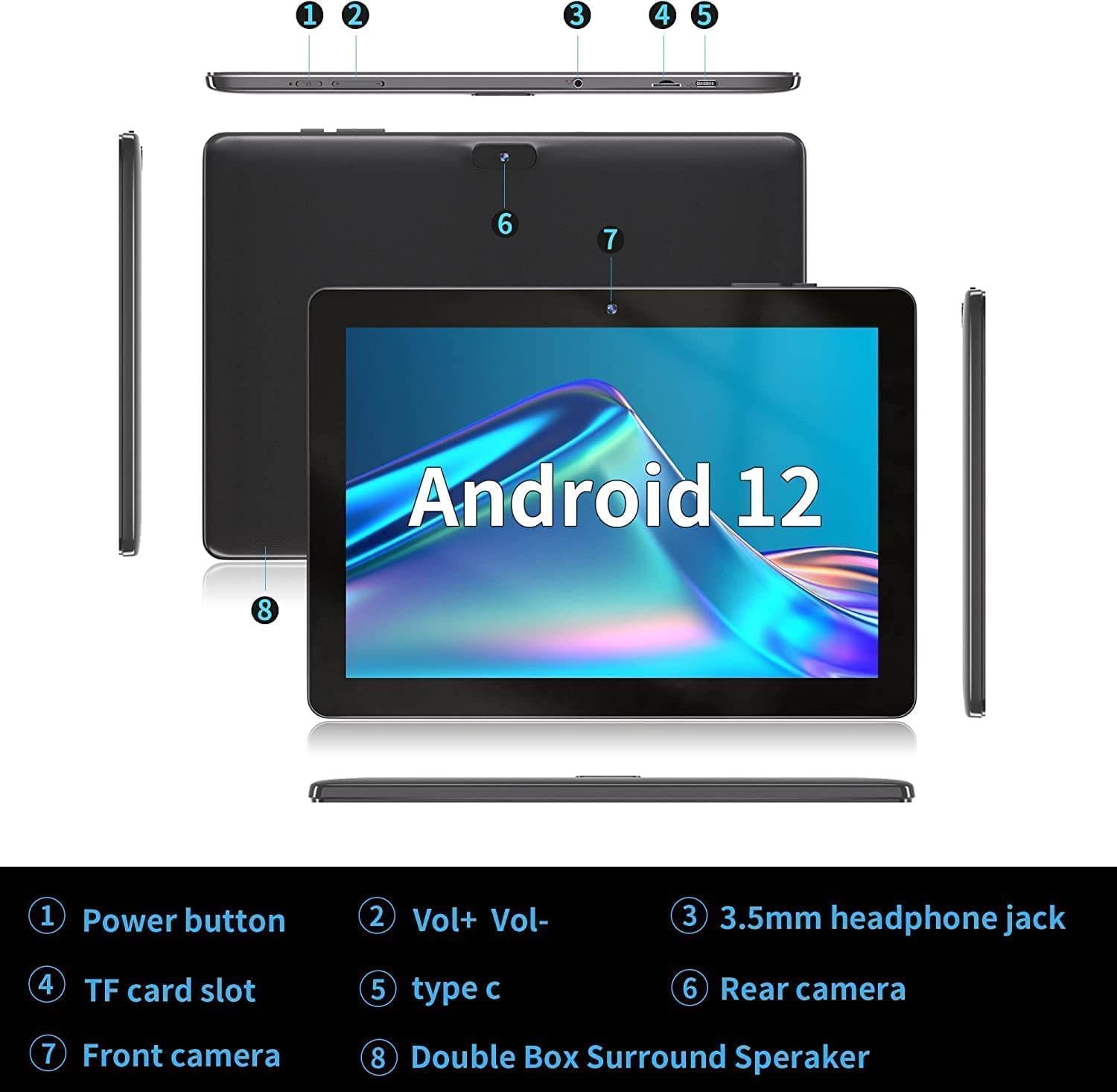 SGIN Tablet 10.1 Inch 4GB RAM 64GB ROM, Android 11