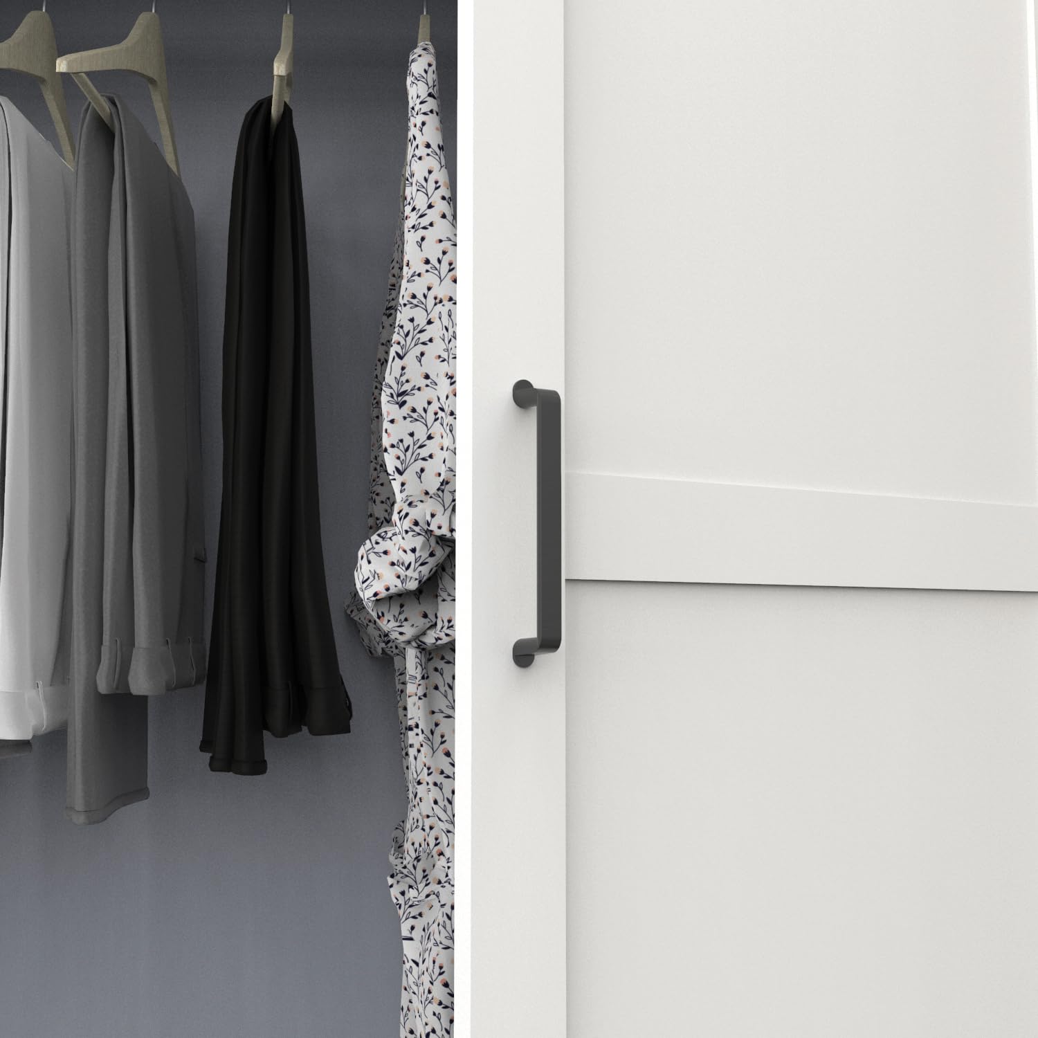 MUEBLES PITARCH Armario Dormitorio Ropero 3 Puertas Molduradas 1 Barra, 1 Altillo y 3 Estantes, Blanco, 200x150x55cm (Alto x Ancho x Fondo), Moderno, Colección Coimbra