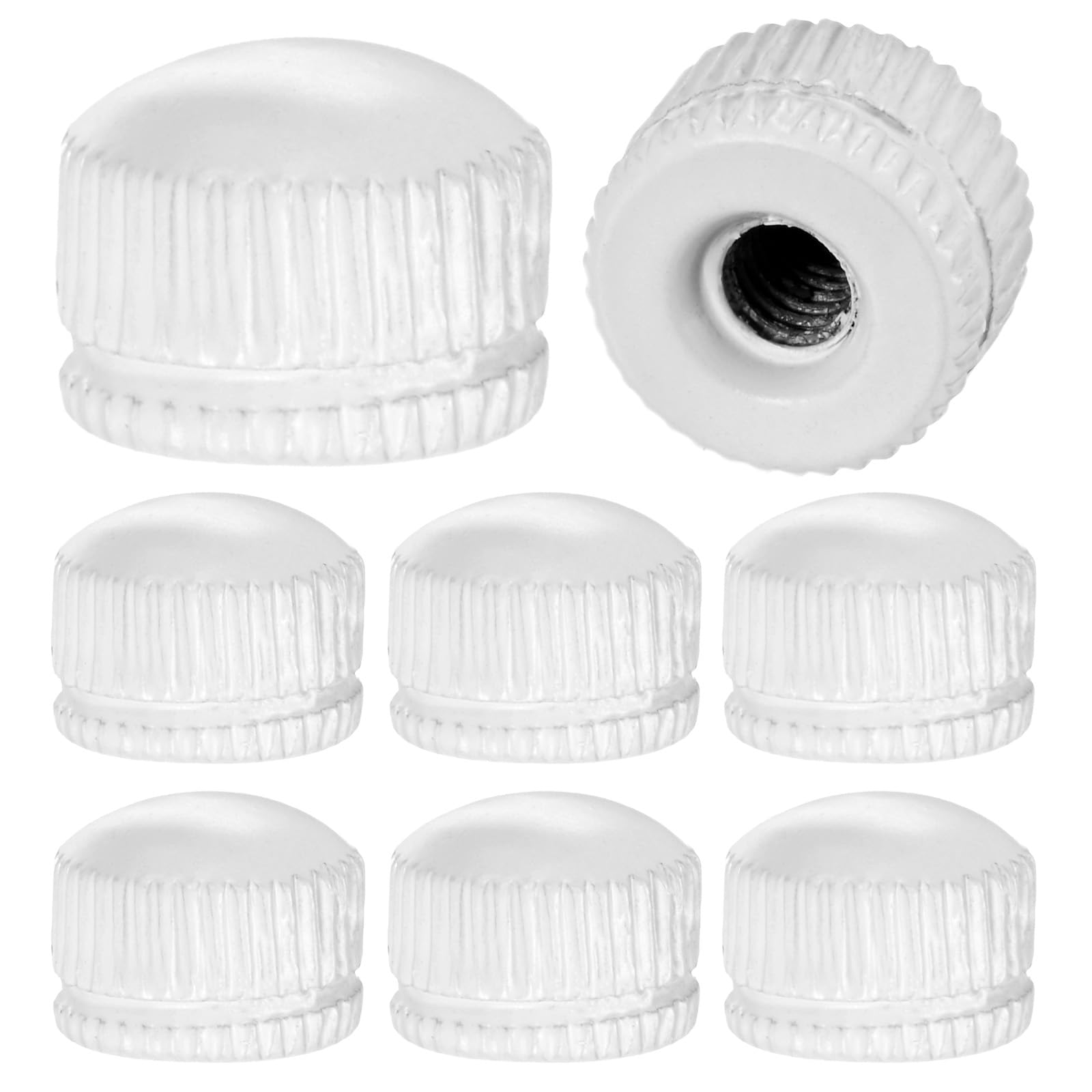 M METERXITY 8 Pcs Dadi Filettati, Dadi M4x11mm Per Lampadari, Dadi Femmina Zigrinati Per Sostituzione Copertura Lampada A Soffitto/Parti Lampada, Dado A Ghanda [Bianco Opaco]