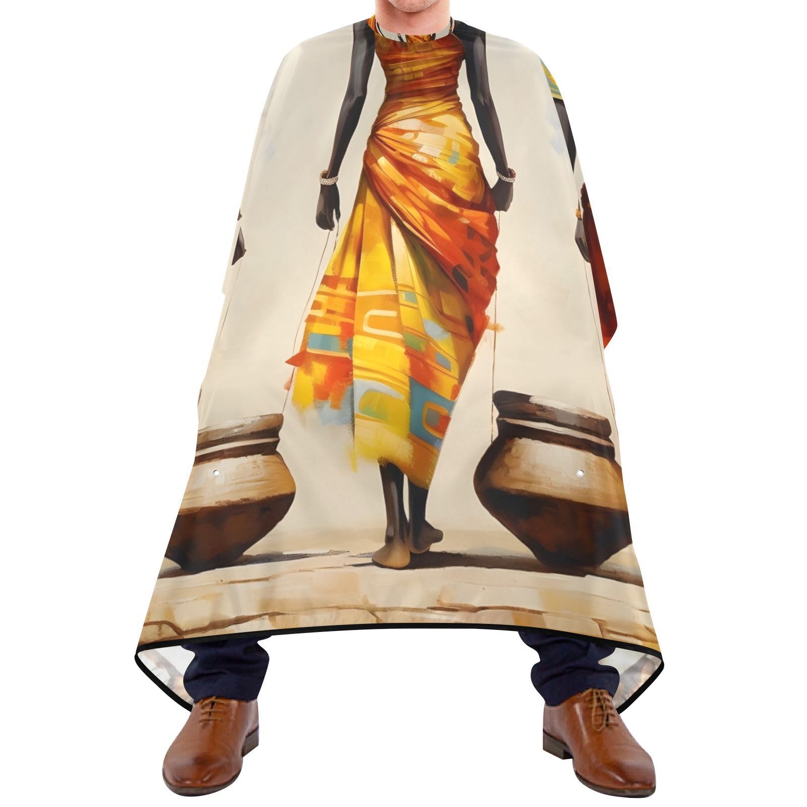 Hezely African Woman Hair Dye Cape, Barber Cape for Adults,Waterproof Salon Cape,Waterproof Hairdressing Styling Hair Cutting, 65