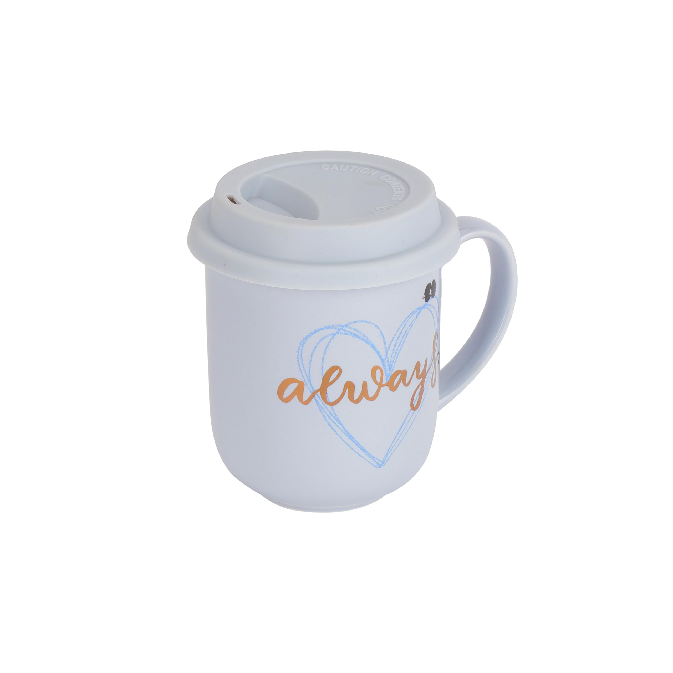 Royalford 415ml New Bone Mug with Lid RF12291 Quote Printed Assorted Colors