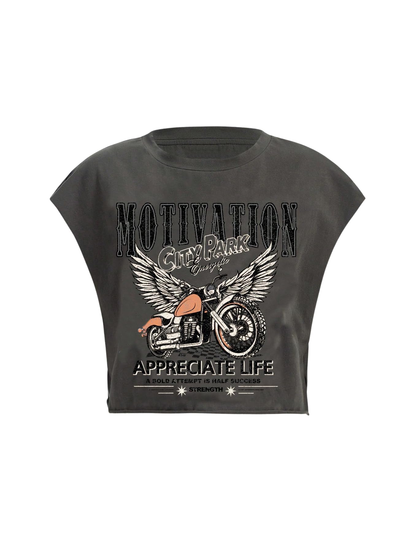 Women's Cap Sleeve Graphic Tee Y2k Oversized Sleeveless Crop Top