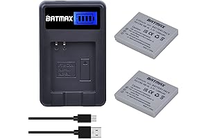 2Pcs NB-4L Battery + LCD USB Charger for Canon PowerShot ELPH 100...