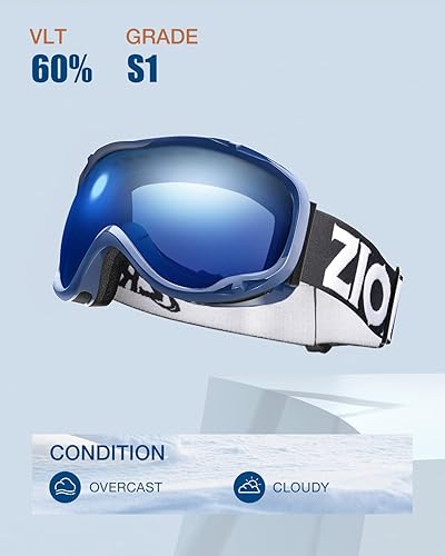 Miniatura 2 de ZIONOR Lagopus Gafas de protección UV para esquí y snowboard, antiniebla, para hombres, mujeres, jóvenes
