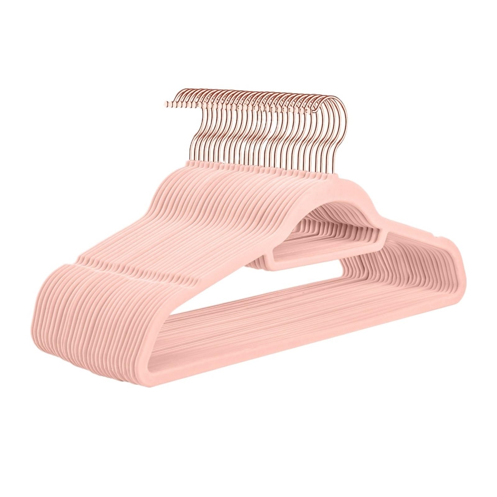 Samt Kleiderbügel Nahtloser Beflockungsständer for Aufhängen von Rutschfester Kunststoff-Kleidung(Pink)