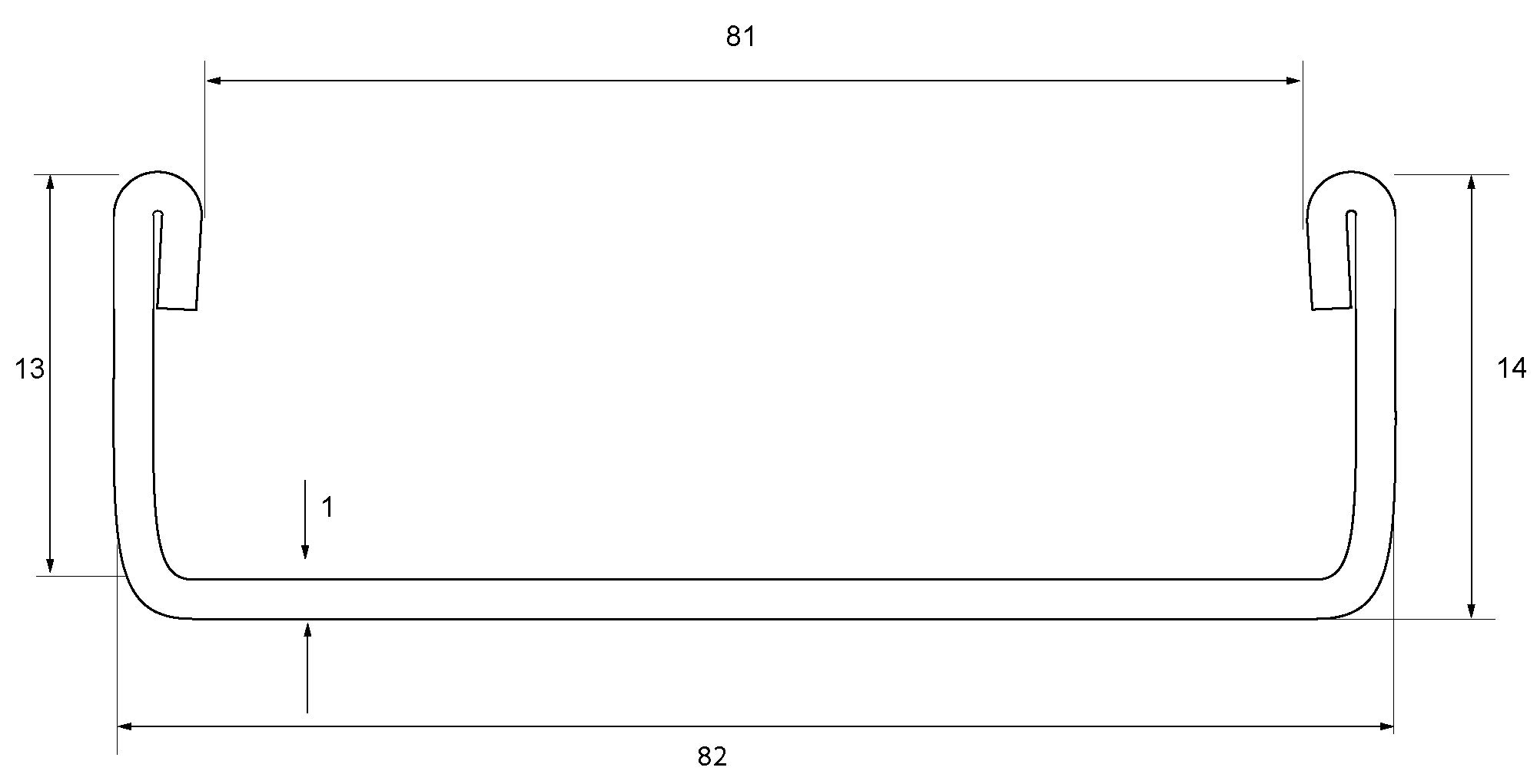 Fuchs Design Abschlussprofil für 8 cm starke Glasbausteine Edelstahl V2A gebürstet - 1,25 m Länge