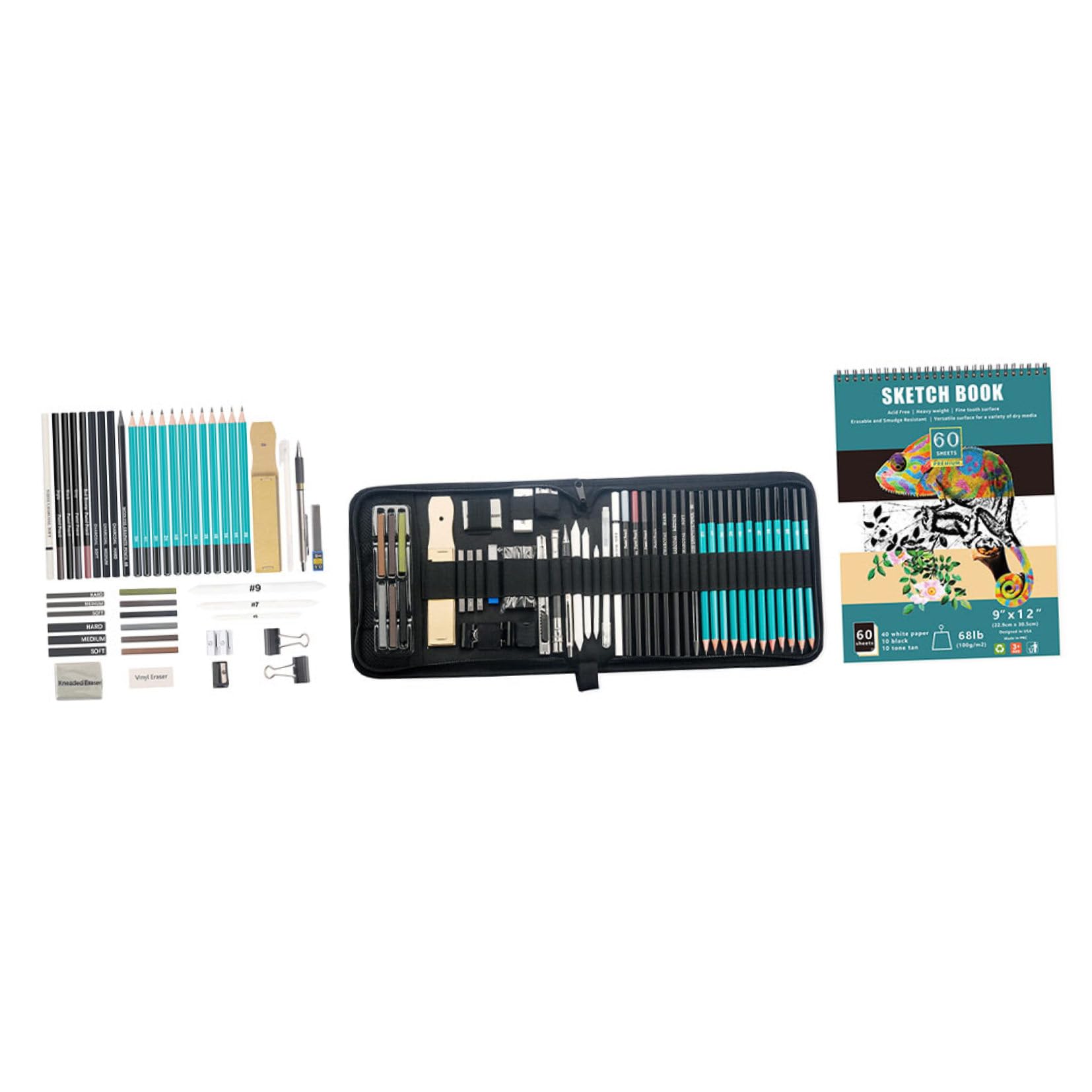Ensemble de Crayons Fusain pour Garçon et Filles et Hobbyistes 1 Set