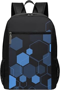 Game Console Backpack Travel Bag Travel Carrying Case for PS5 PRO/PS5 Slim/PS5/PS4 Console and Accessories Hexagon Blue