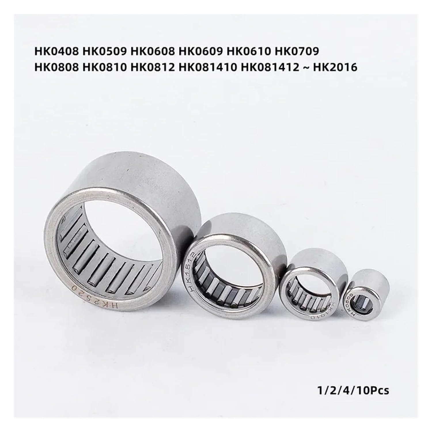 Drawn Cup Needle Roller Bearings, Needle Roller Bearing Stamped Shell Pack of 1 2 4 10 Pcs HK0408 to HK2016(10Pcs,HK101412 10x14x12mm)