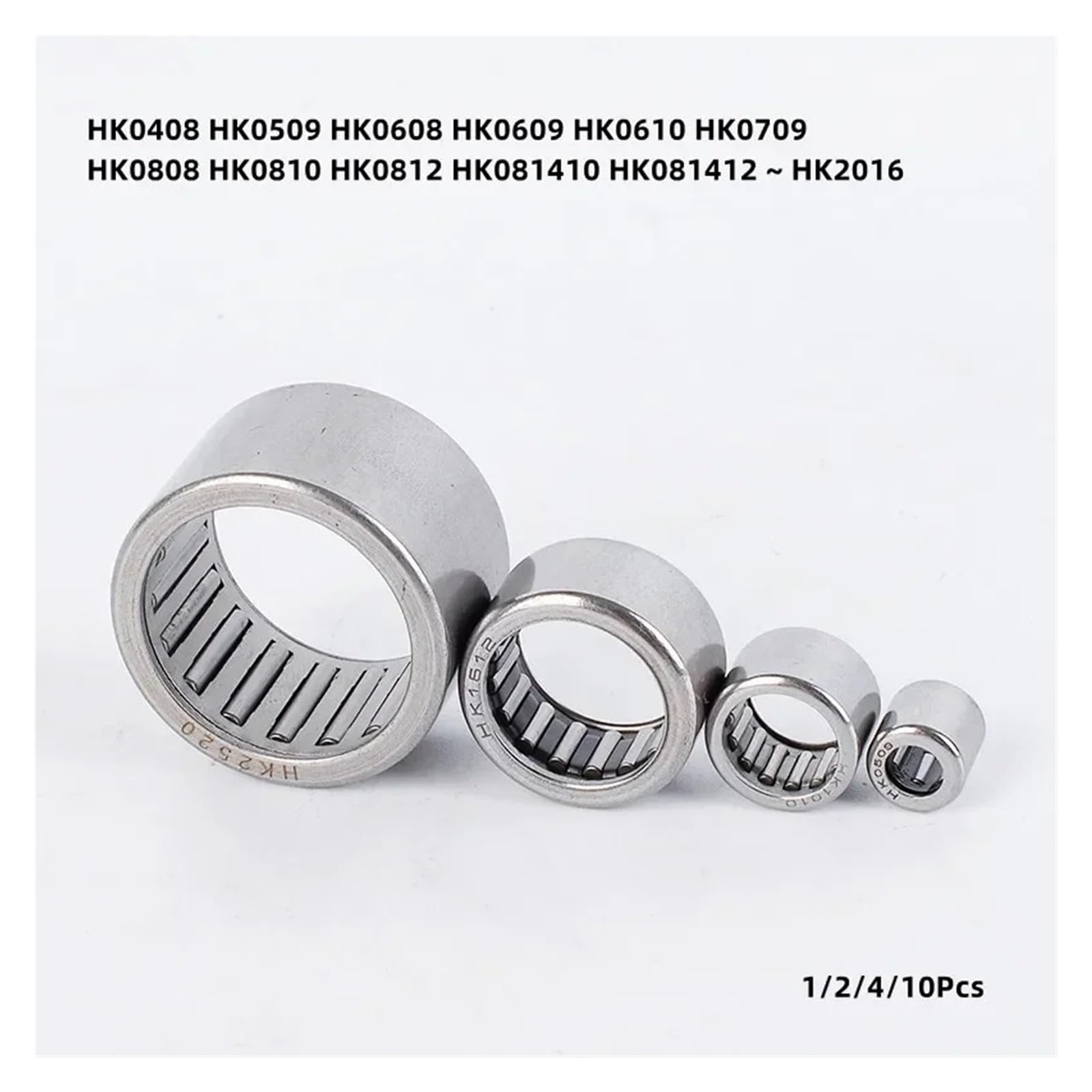 Łożyska igiełkowe z obręczą, Zestaw łożysk igiełkowych tłoczonych po 1 2 4 10 szt. HK0408 do HK2016(10Pcs,HK1412 14x20x12mm)