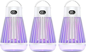Zapper 2.0 Pro - 3 Pack Portable Bug Zapper, Indoor & Outdoor, Cordless Rechargeable Mosquito Zapper, Hanging Hook, 1500V High Voltage, Trap for Fly, Insect, Mosquito & Bugs
