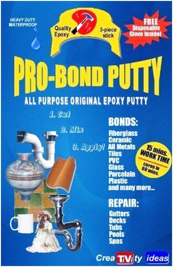 Pro Bond Epoxy Putty Seal Fill Sticks Bond Fiberglass Tiles Porcelain Pools Spas Repair