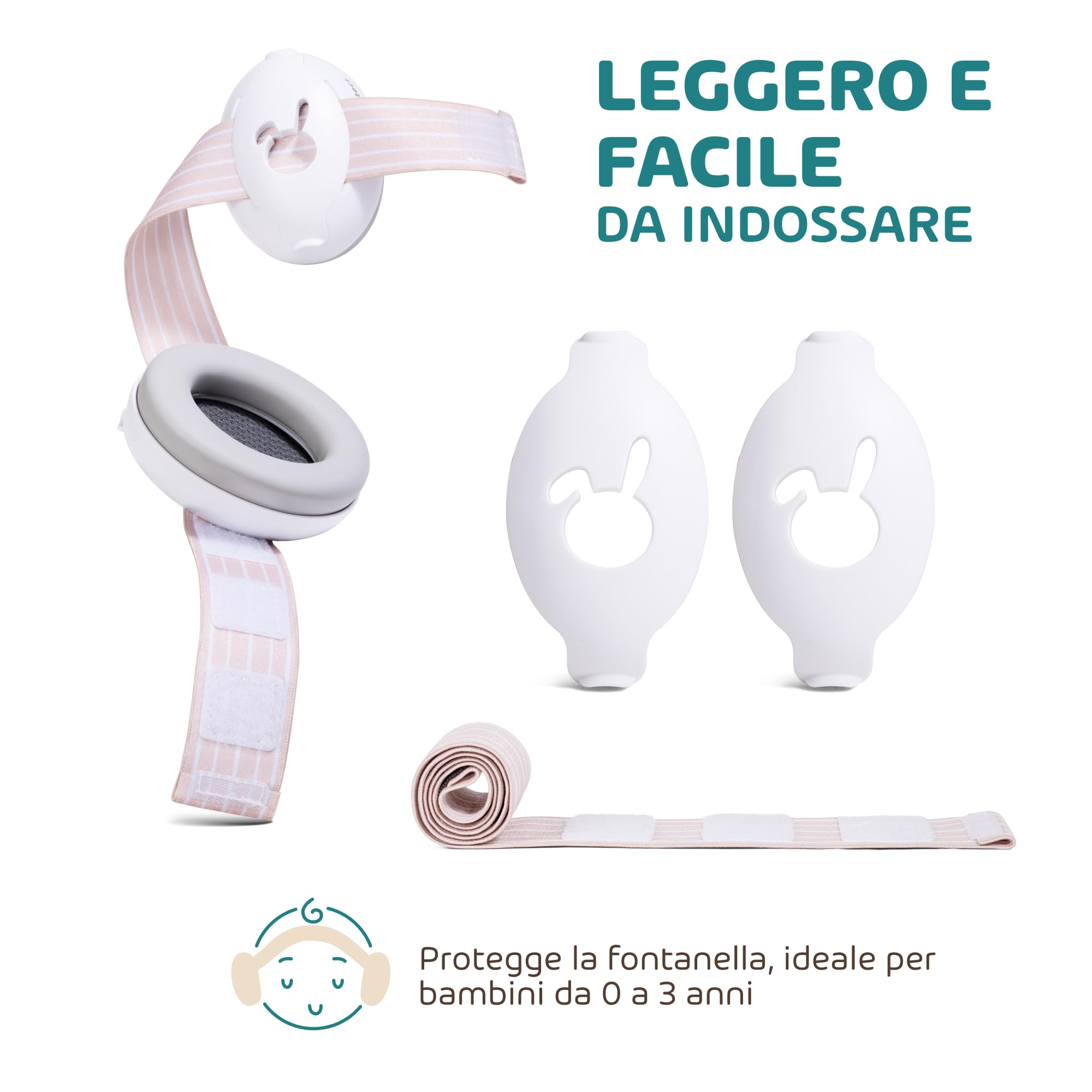 Babeprotect - Ear Protect - Cuffie Neonato Antirumore- Protezione Uditiva Certificata CE 25 dB - Protettori acustici per neonati Confortevole - Ideale per Aerei, Feste, Spostamenti - Da 3 a 36 Mesi