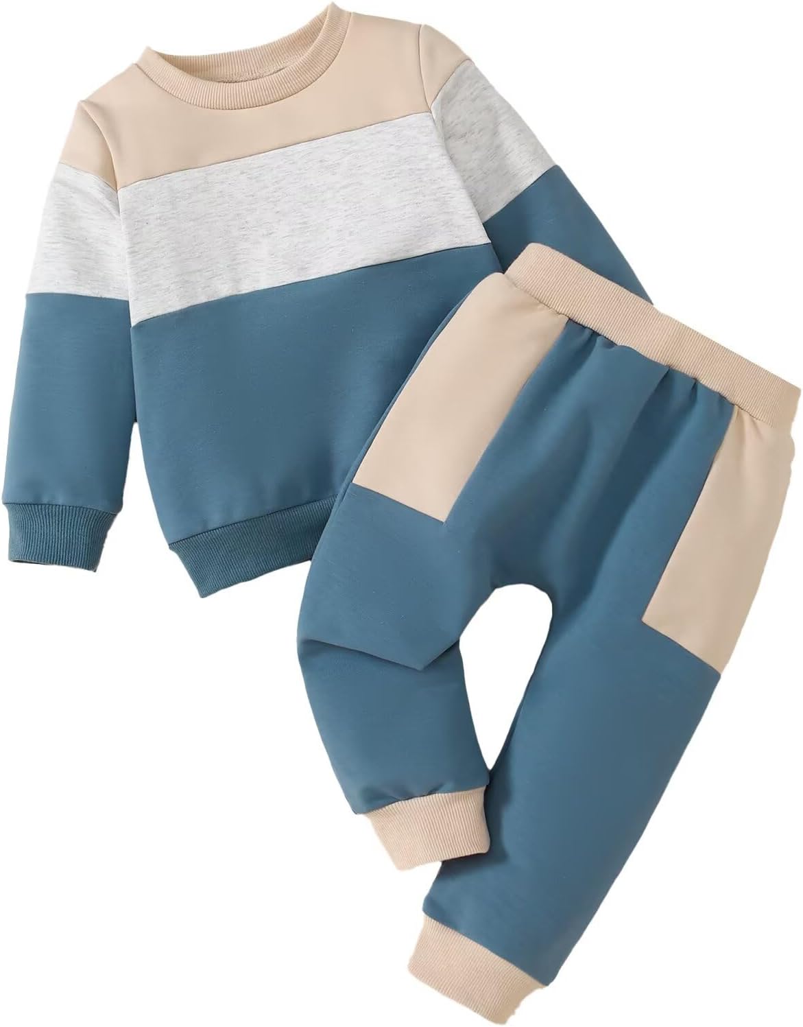 Baby Boy Clothes Toddler Infant Boys Fall Winter Outfit Long Sleeve Multi-Color Sweatshirt Pants Set 2 PCS