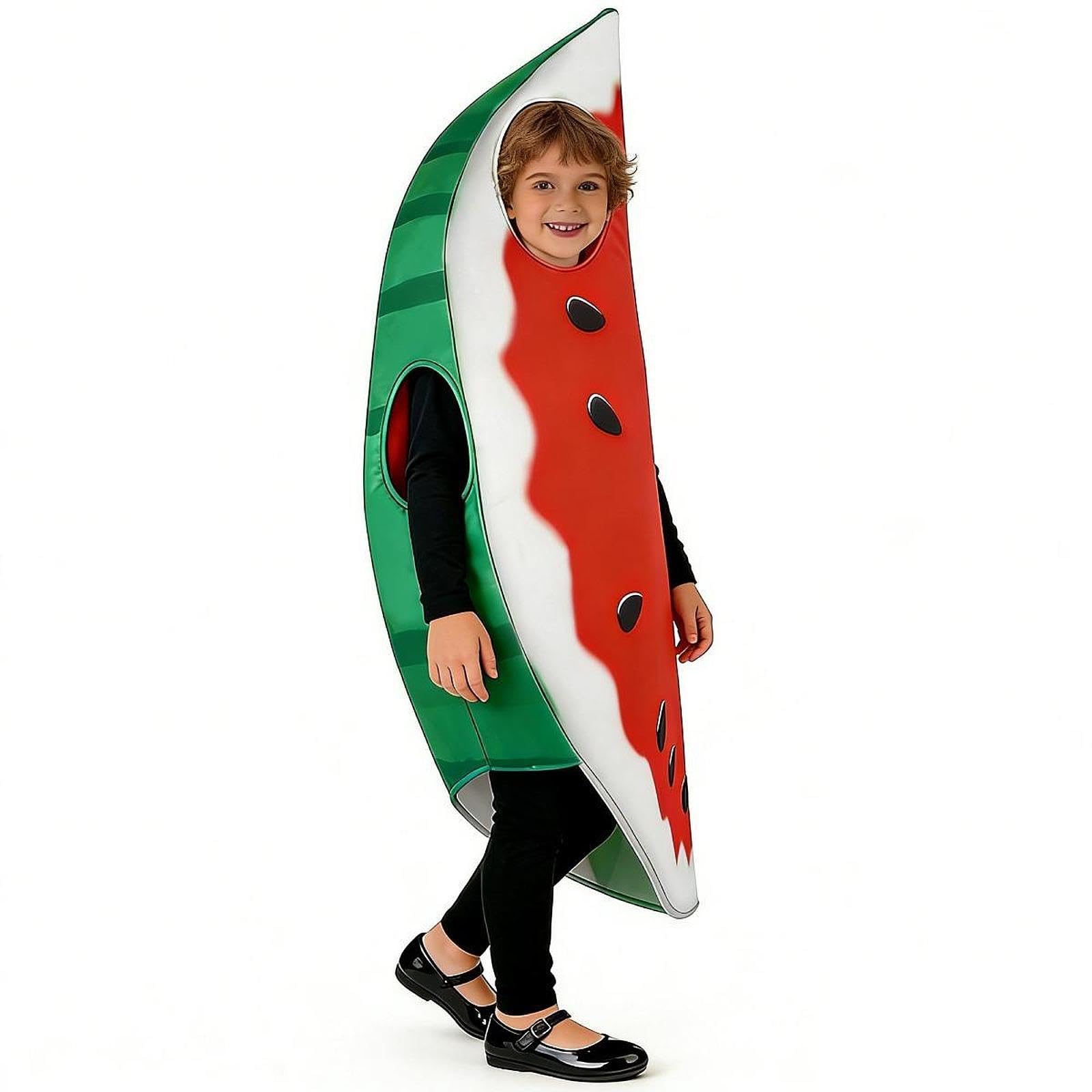 2 Stück Wassermelonen Kostüm Kind Faschingsoutfit Fruchtverkleidung Party Verkleidungsset mit Weicher Polsterung Aus Pflegeleichtem Polyester für, M