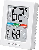Vista 2 de AcuRite Medidor de humedad higrómetro y termómetro digital para interiores con medidor de temperatura y medidor de humedad, termómetro de Blanco