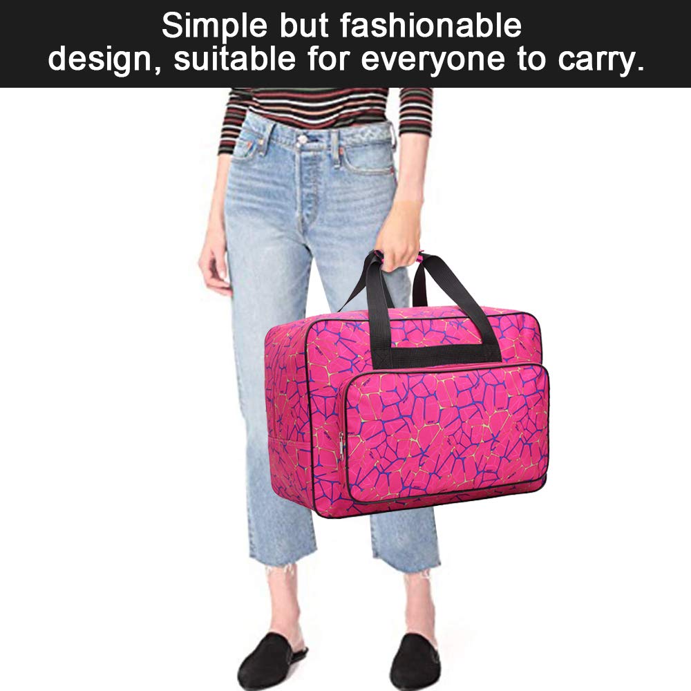 LYTIVAGEN Borsa per Macchina da Cucire in Nylon Borsa per Cucire di Grande Capacità Sacchetti Impermeabile Borse da Trasporto Cucire Custodia Universale Protettive per Macchina da Cucire (Rosa)