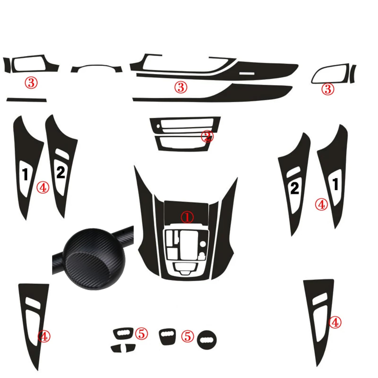 Sticker carbone intérieur A6 C7 pour masquer rayures console - 5