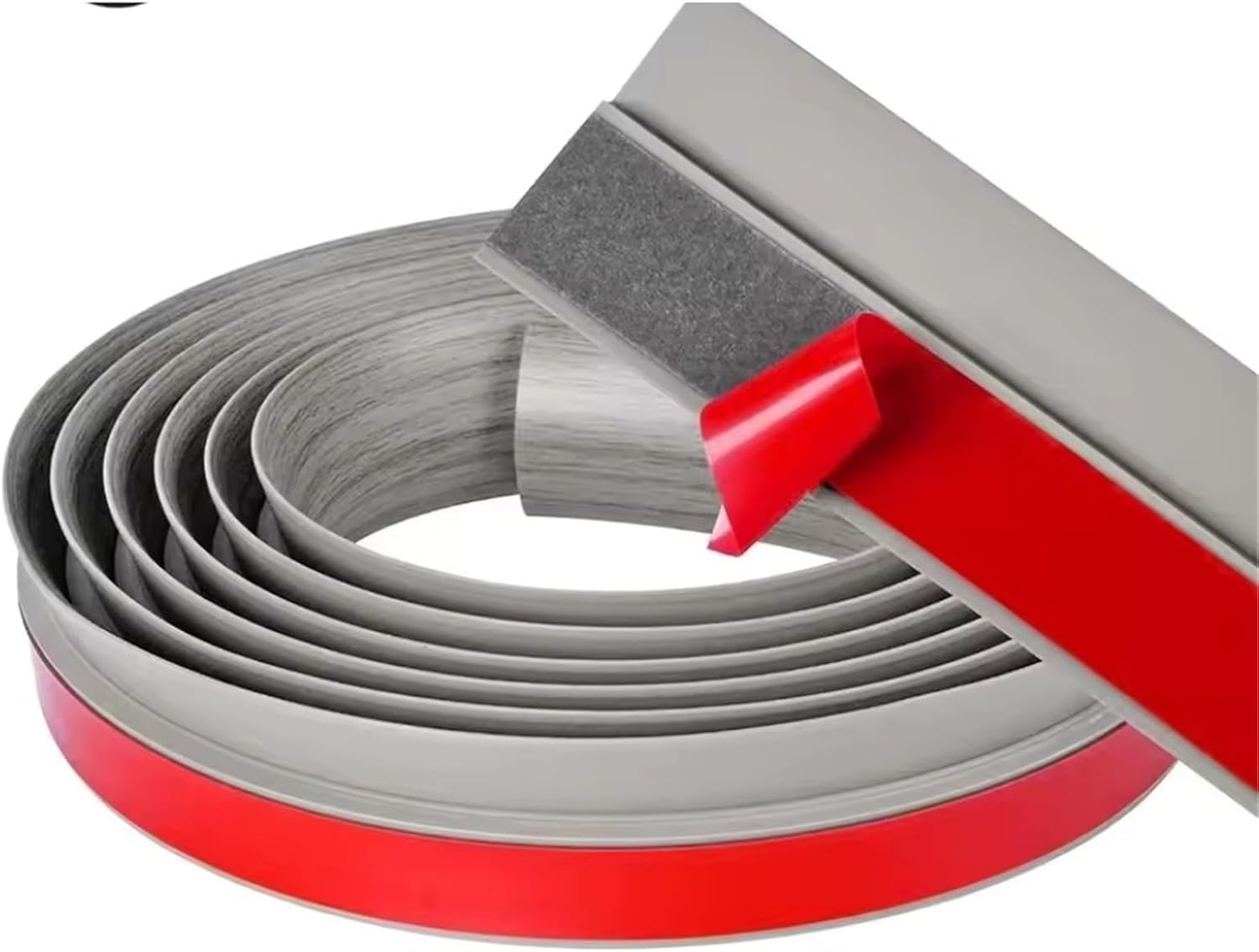 Carpet Edge Trim Strip 3 mX3cm Carpet to Tile Floor Transition Strip Wear-Resistant Cuttable Threshold Cover Household PVC Edging Trim(Gray Wood Grain)