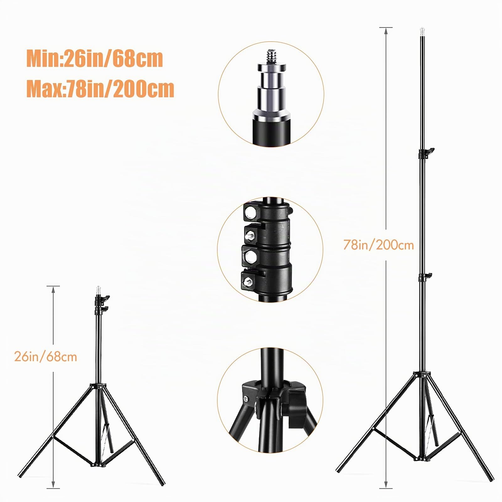 Andoer Kit de studio photo, 2 mx3 m, système de support de fond avec boîte à lumière, lumière constante, sac de transport pour portraits, photographie de produits et enregistrement vidéo