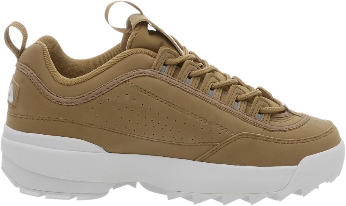 Fila Men's Strada Disruptor fashion sneakers, Wheat/White, 11 US
