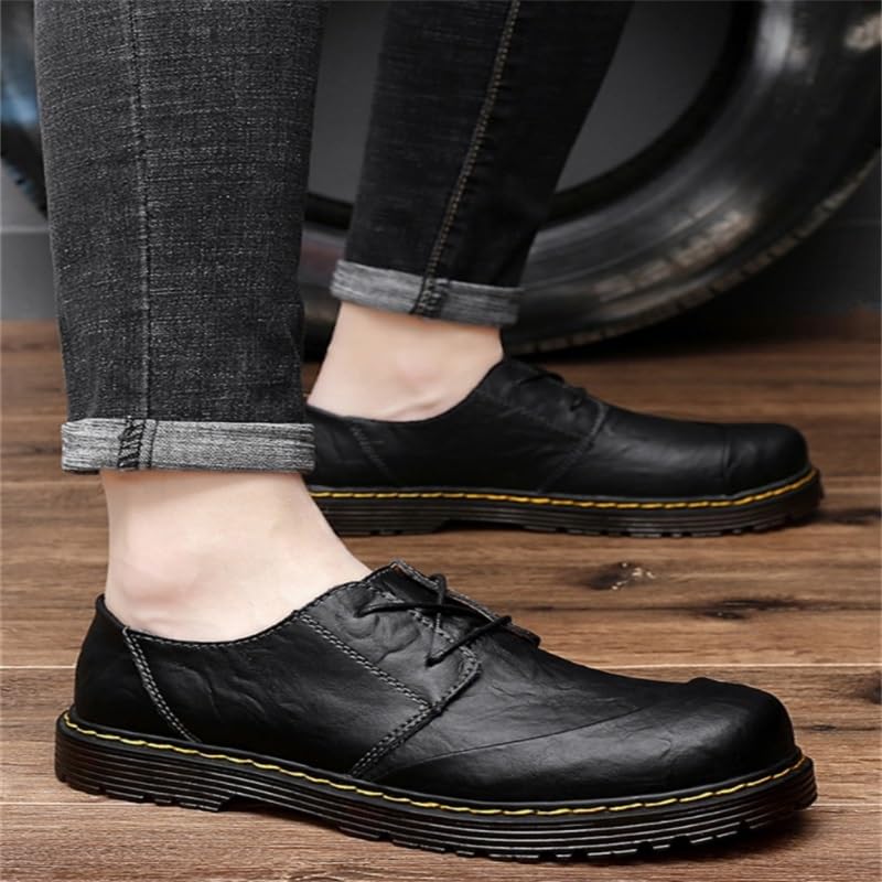Men's Low-top Rubber Shoes Retro Oxford Shoes Low-Heeled Non-Slip wear-Resistant Comfortable Breathable Round-Toed Outdoor Casual Shoes for Men3