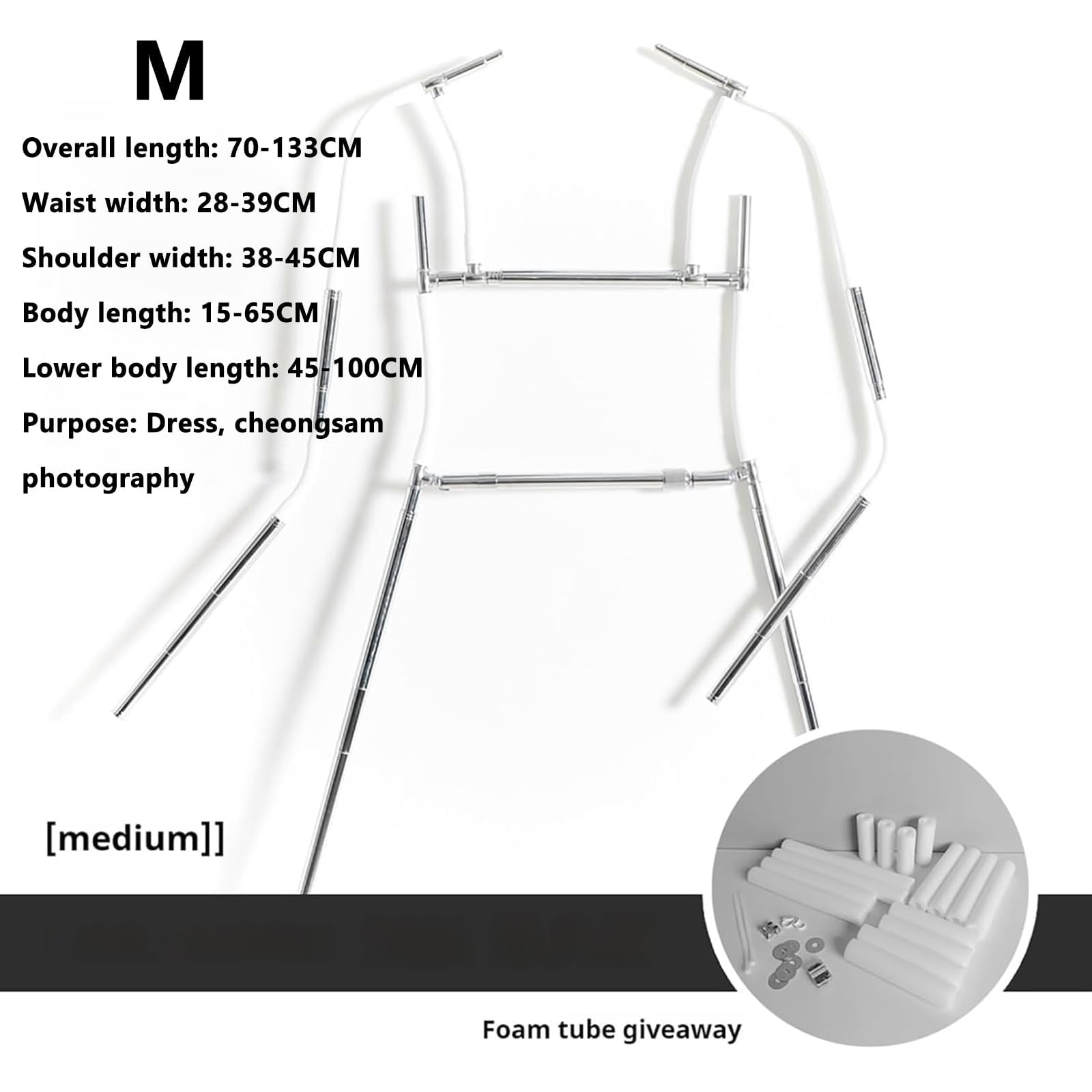Abnehmbare, verstellbare Schaufensterpuppe, Kleiderform, Präsentationsständer für Kleidung, Fotografie, Einzelhandel, Schaufensterpuppe und Kleiderschrank, Größe L