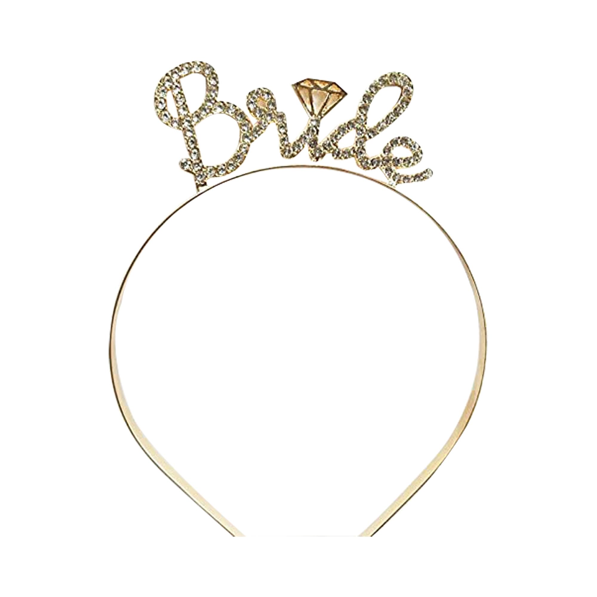Gold Head Band Crown Hairband For Bride To Be, Theme Party Supplies, Wearable Supplies For Birthday, Bachelorette, Cocktail, Sangeet, Bachelor-image-14