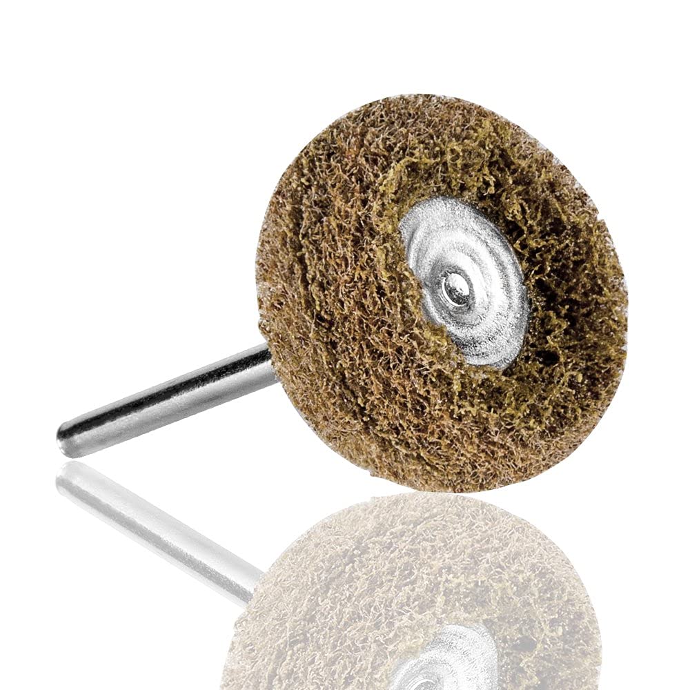 100 sztuk 2,5 cm ziarnistość 80 mini podkładka do szorowania zestaw do polerowania, tarcza ścierna, włókno nylonowe, głowica szlifierska, tarcza polerska, zestaw do narzędzi obrotowych (brązowa)