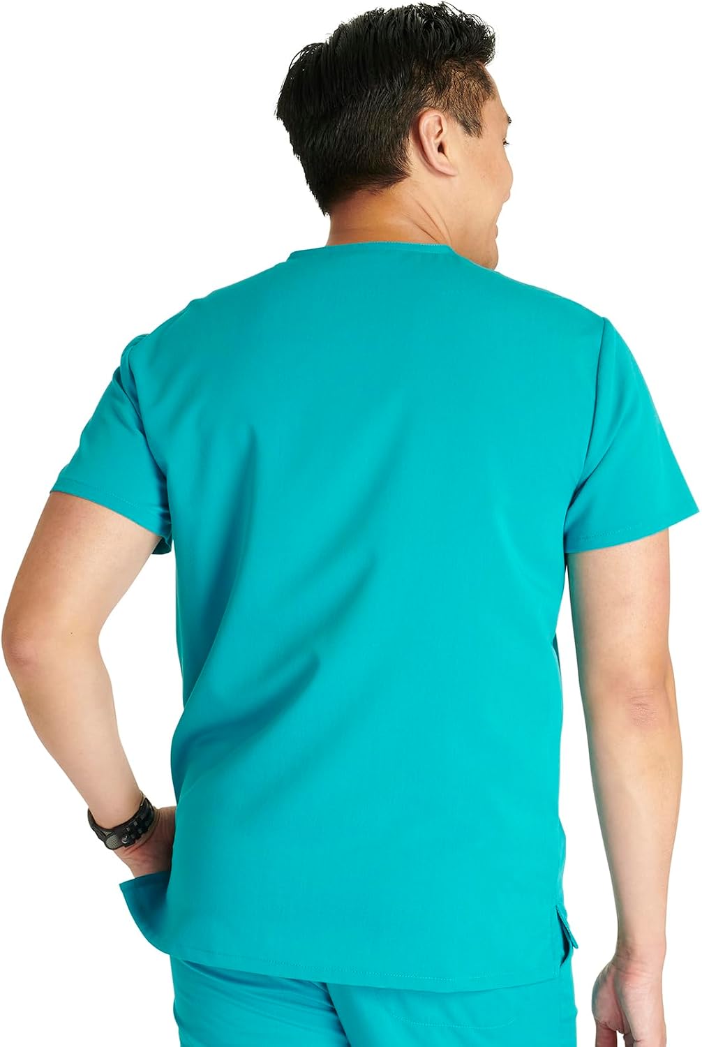 Cherokee Men's V-Neck Scrub Top with Front Neckline, Yoke Seams, and Zip Pocket - CK718A