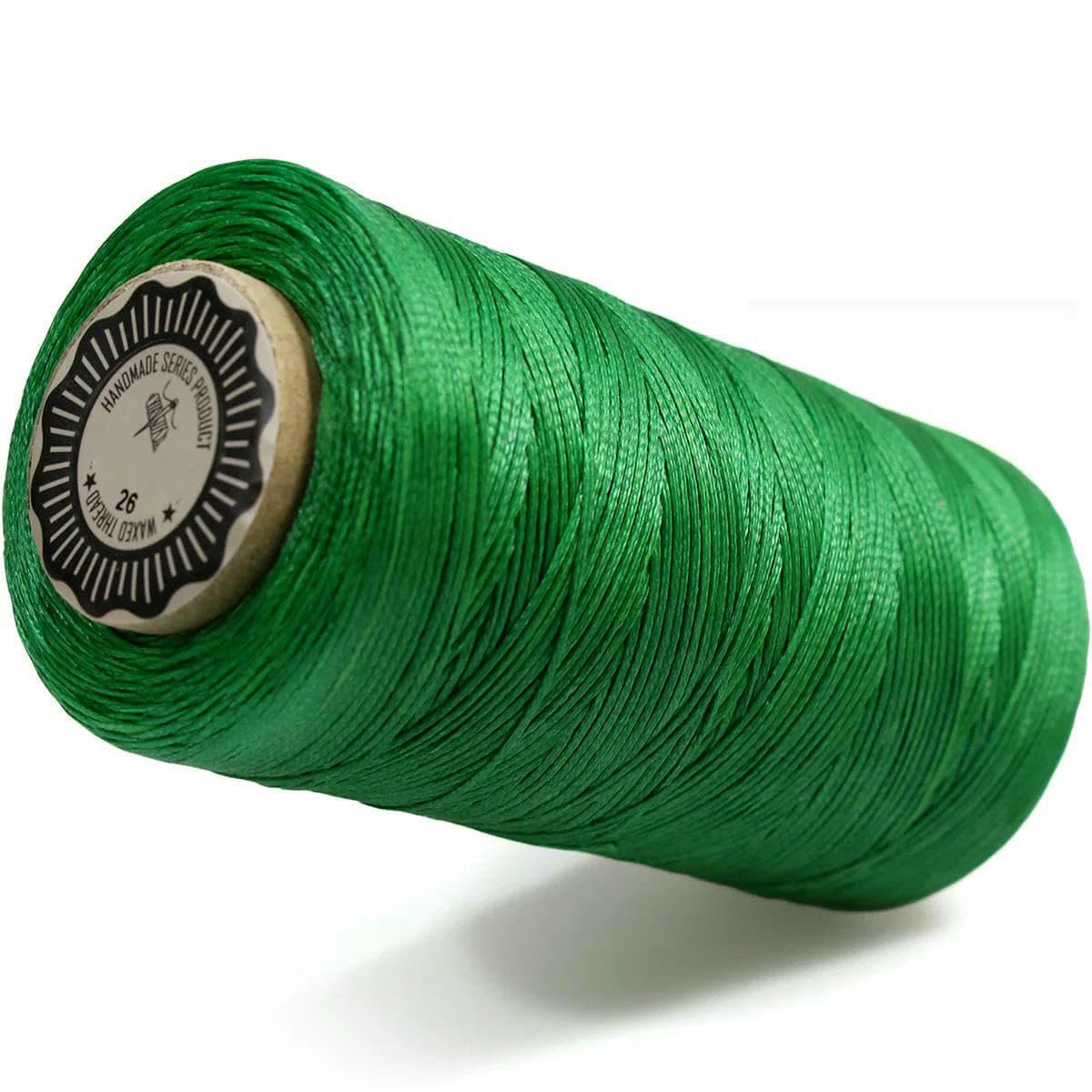 Flat Waxed Thread for Leather Sewing Wax String Polyester Cord Craft Stitching Bag Bookbinding Sail Bracelet Braid Jewelry -Green-1.0mm Flat L-200M