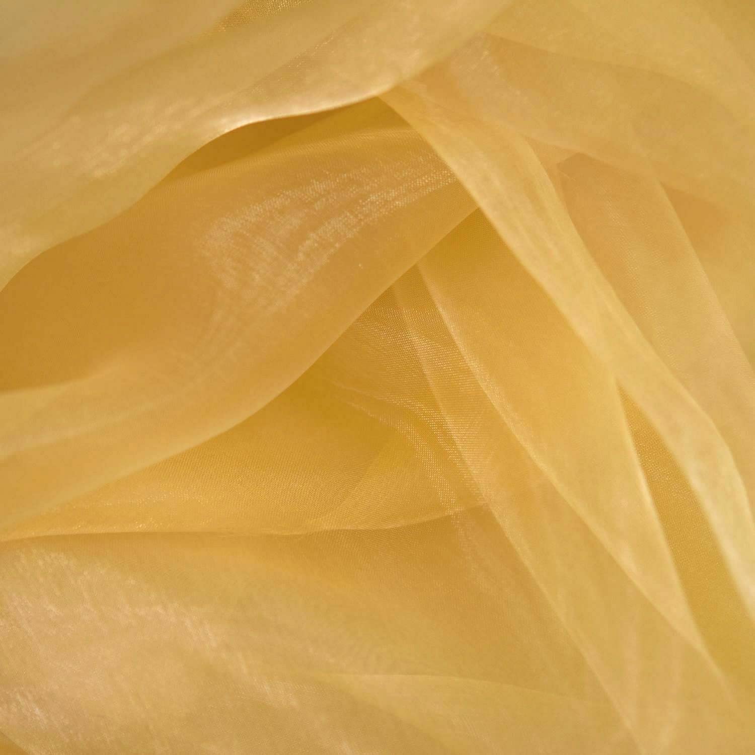 Balsara's Gold Premium Crystal Organza Voile Fabric Fancy Dress Costume Decorations Material 150Cm /60" Wide Sold By The Metre (Gold)